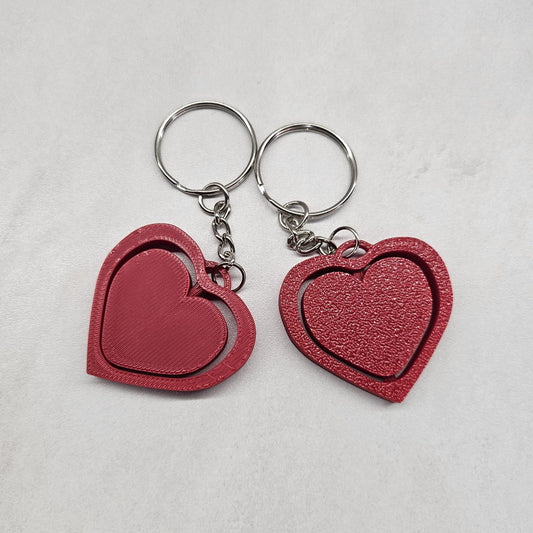 Love Heart Spinning Key Ring