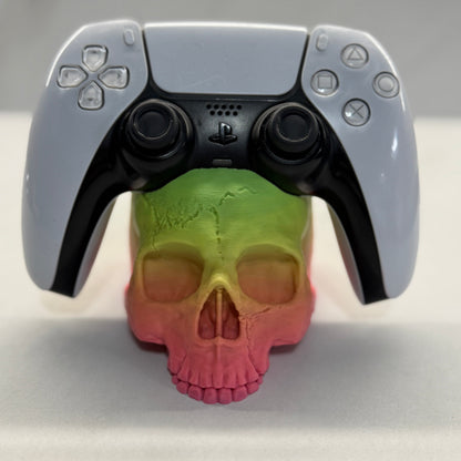 Colorful skull with a gaming controller on top - Controller Holder