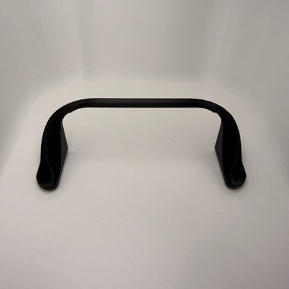 Black metal handle on a white background
