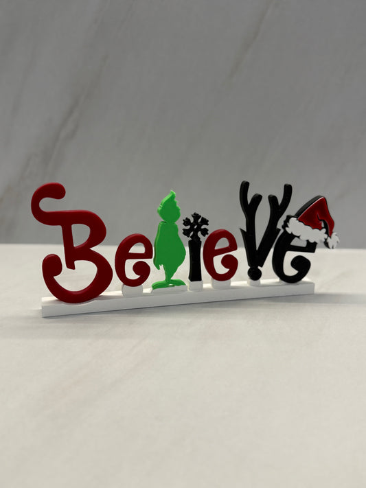 Believe Christmas Sign
